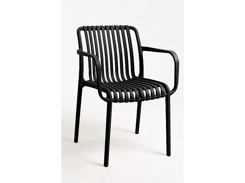 Sillas Jardín - Silla Somer con Reposabrazos - Negro
