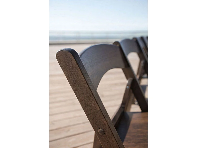 Sillas Plegables - Pack 4 Sillas Gala Plegable con Cojín efecto Madera - Roble oscuro