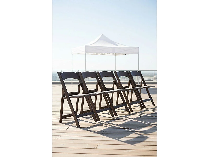 Sillas Plegables - Pack 4 Sillas Gala Plegable con Cojín efecto Madera - Roble oscuro