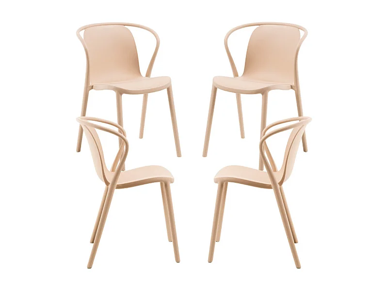 Packs Sillas Jardín - Pack 4 Sillas Zotli - Beige