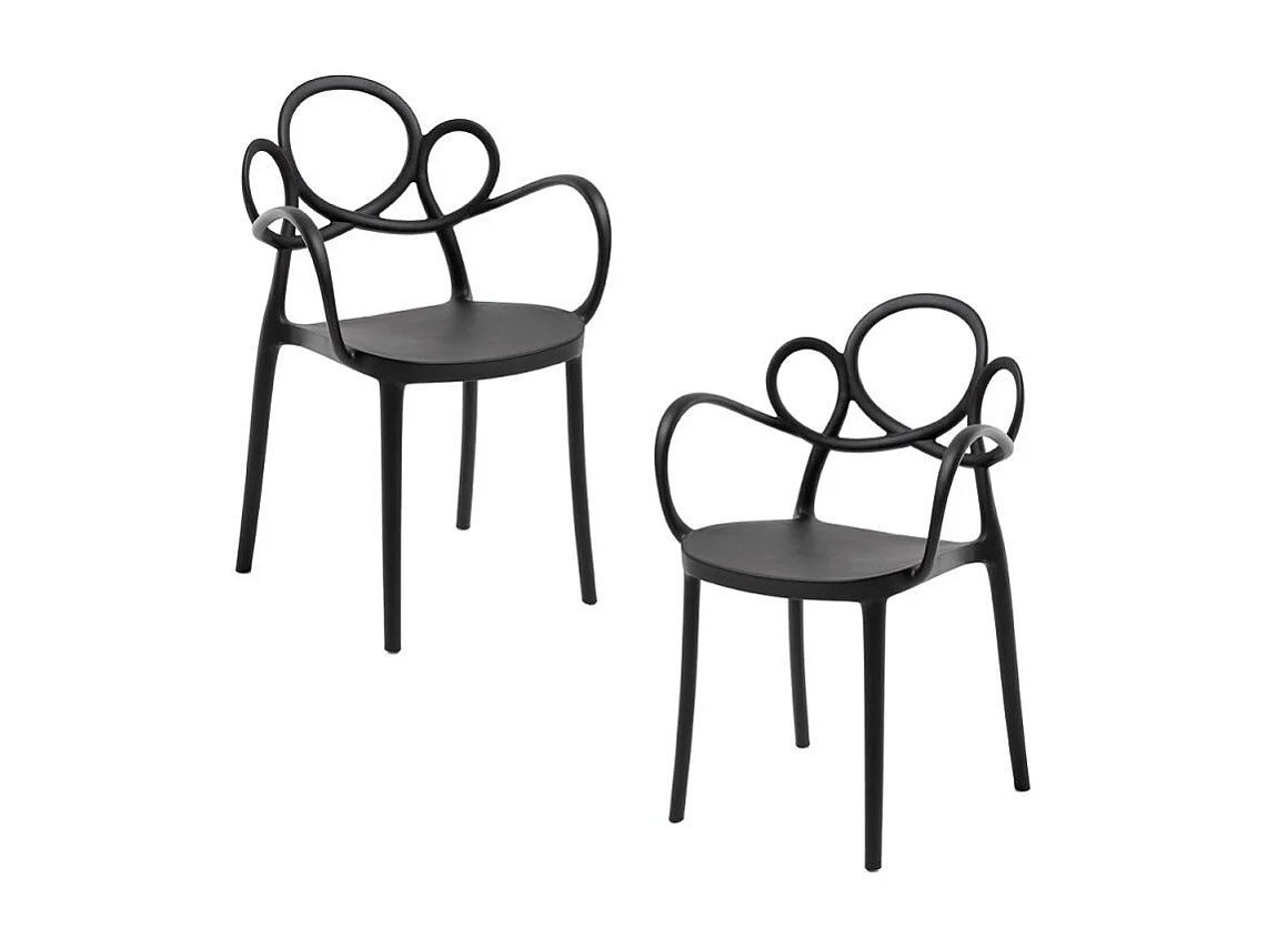 Packs Sillas Jardín - Pack 2 Sillas Sky con Reposabrazos - Negro