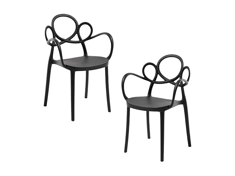 Packs Sillas Jardín - Pack 2 Sillas Sky con Reposabrazos - Negro