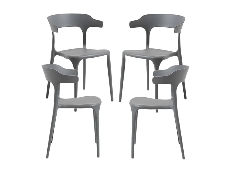 Packs Sillas Jardín - Pack 4 Sillas Teul - Gris oscuro