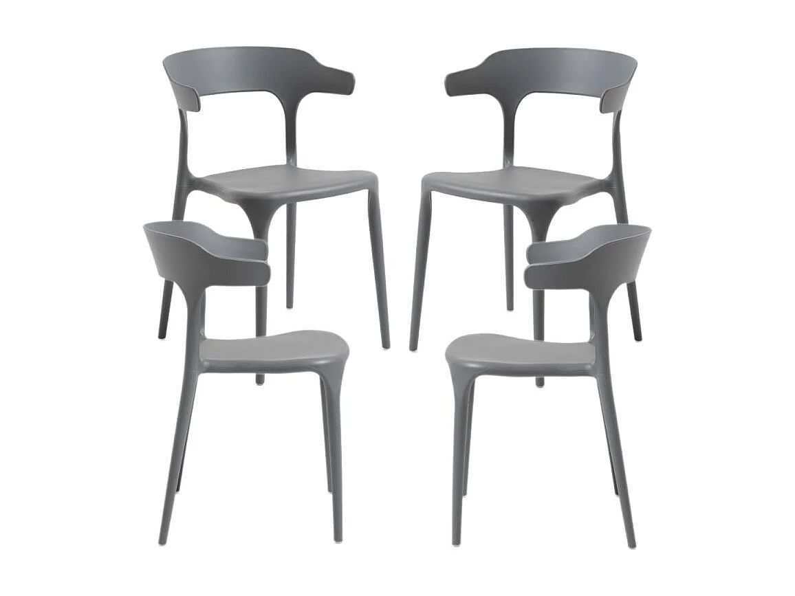 Packs Sillas Jardín - Pack 4 Sillas Teul - Gris oscuro