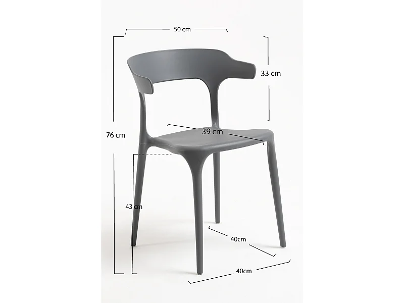 Sillas Jardín - Silla Teul - Gris oscuro