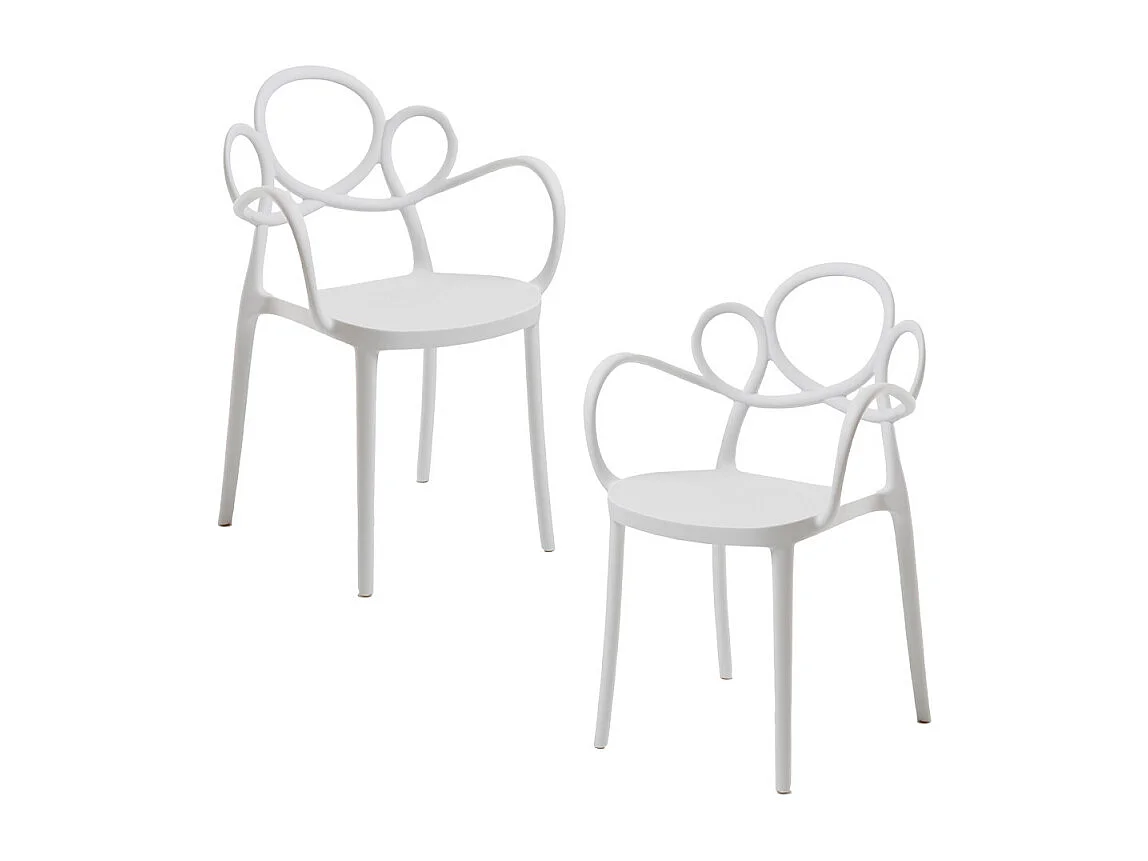 Packs Sillas Jardín - Pack 2 Sillas Sky con Reposabrazos - Blanco