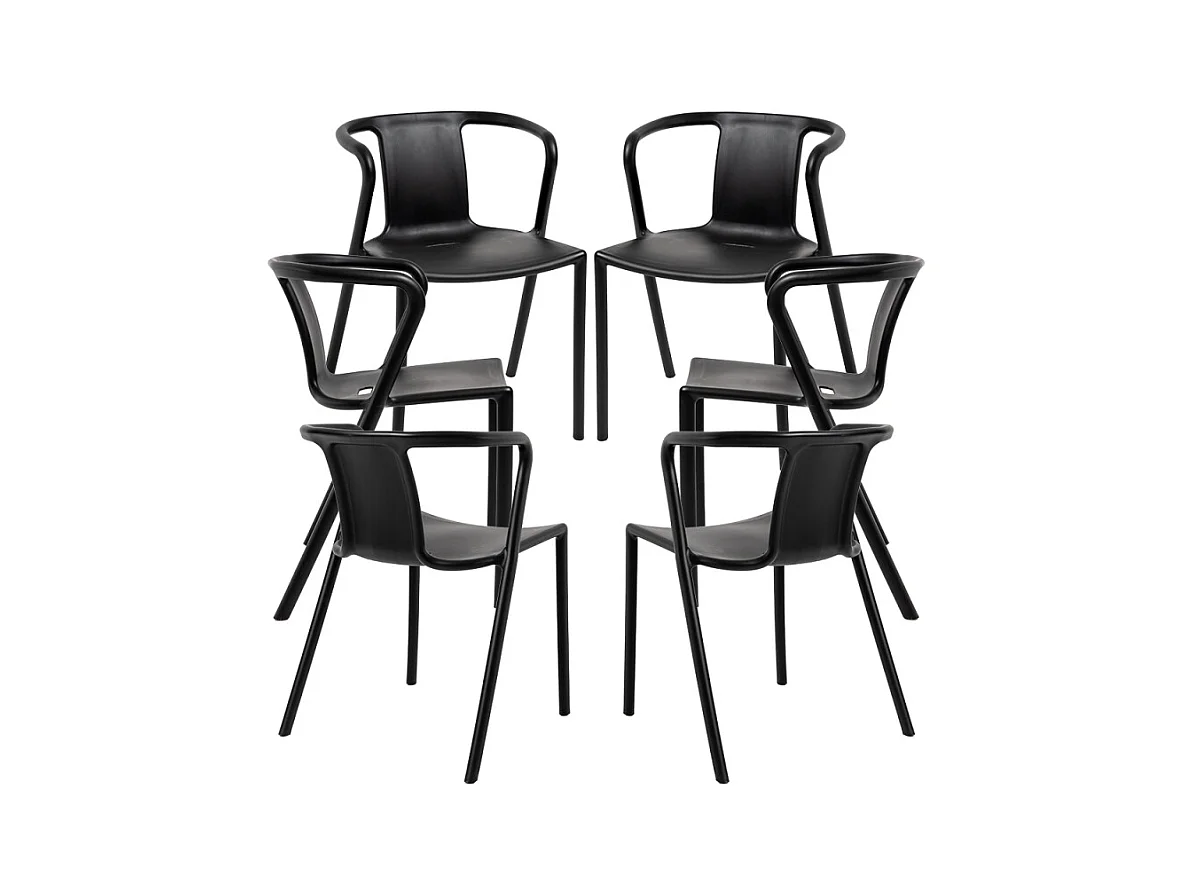 Packs Sillas Jardín - Pack 6 Sillas Indi - Negro
