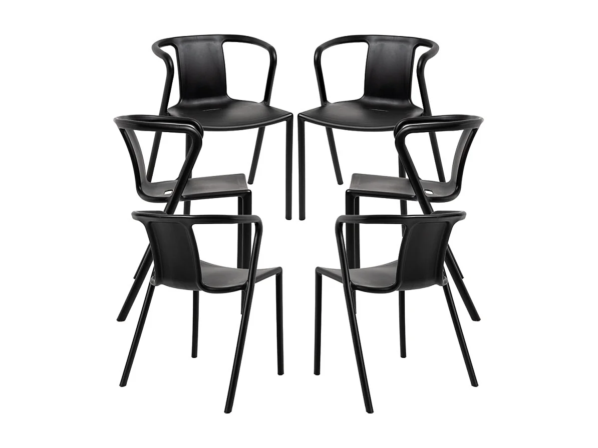 Packs Sillas Jardín - Pack 6 Sillas Indi - Negro