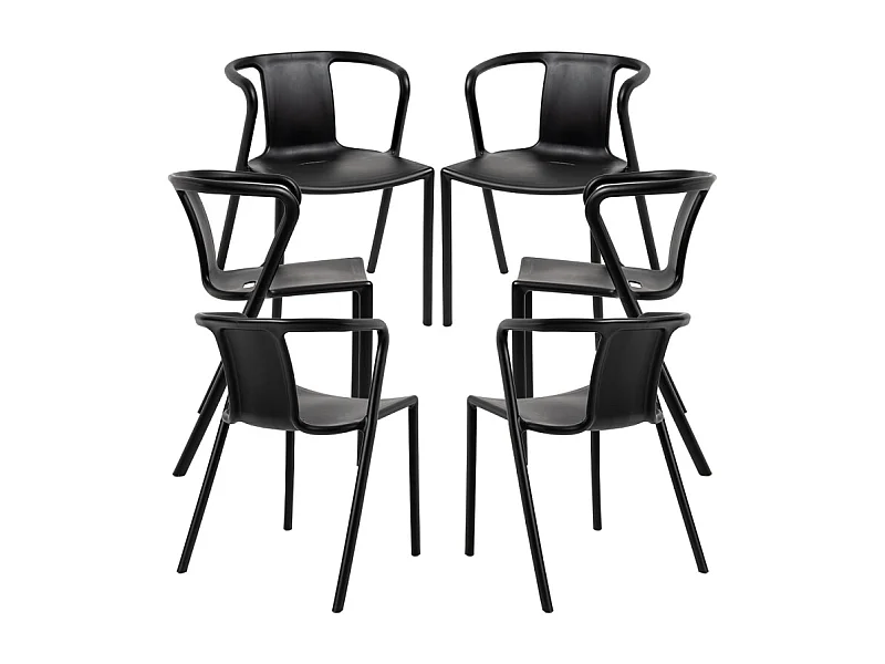 Packs Sillas Jardín - Pack 6 Sillas Indi - Negro