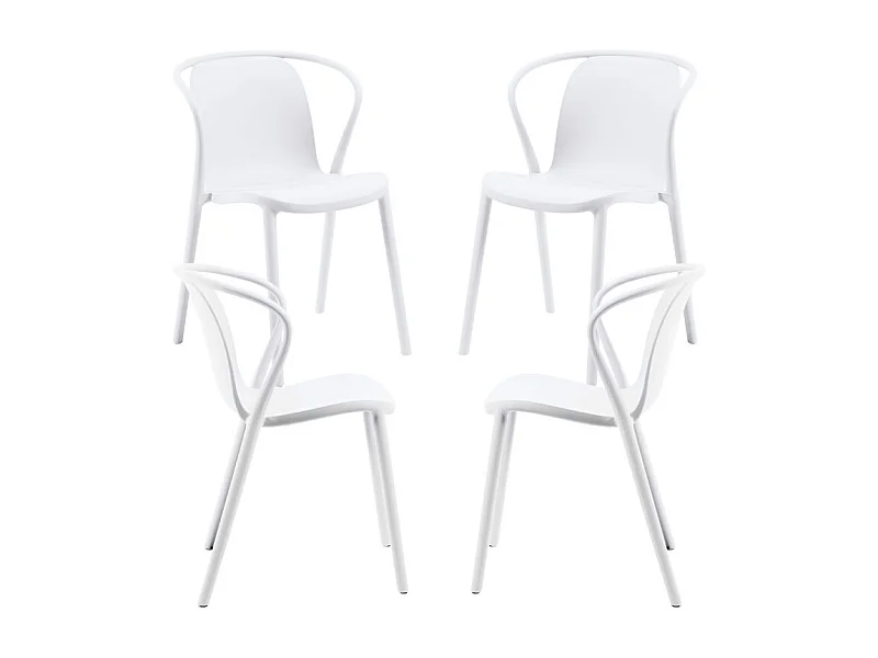 Packs Sillas Jardín - Pack 4 Sillas Zotli - Blanco