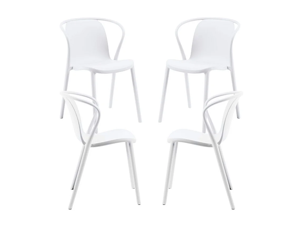Packs Sillas Jardín - Pack 4 Sillas Zotli - Blanco