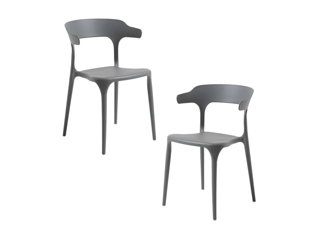 Packs Sillas Jardín - Pack 2 Sillas Teul - Gris oscuro