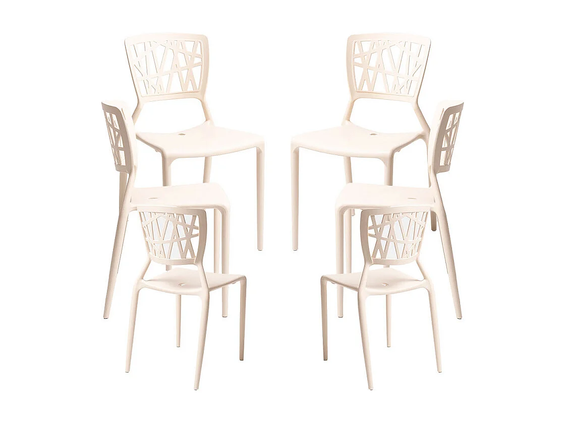Packs Sillas Jardín - Pack 6 Sillas Delta - Beige