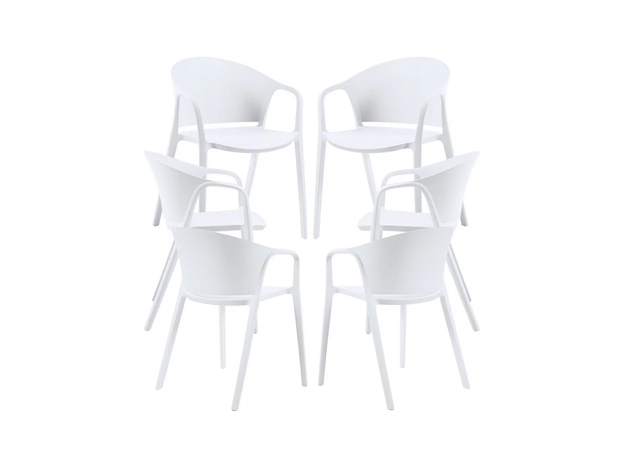 Packs Sillas Jardín - Pack 6 Sillas Tasla - Blanco