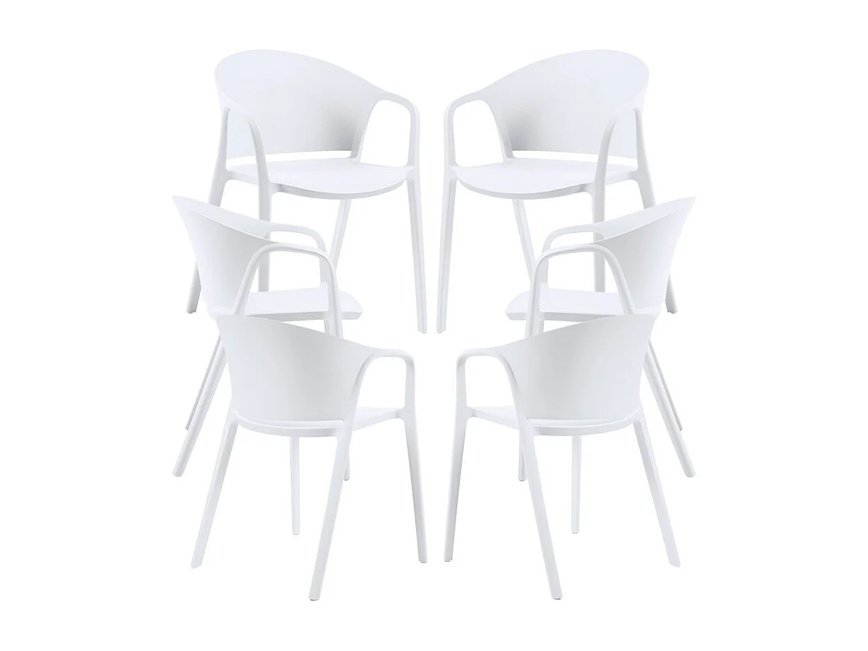 Packs Sillas Jardín - Pack 6 Sillas Tasla - Blanco