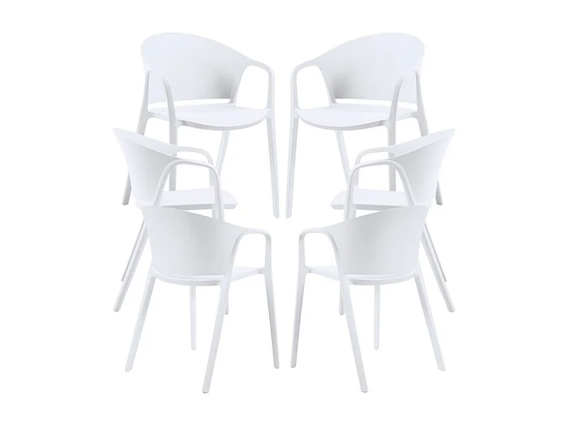 Packs Sillas Jardín - Pack 6 Sillas Tasla - Blanco