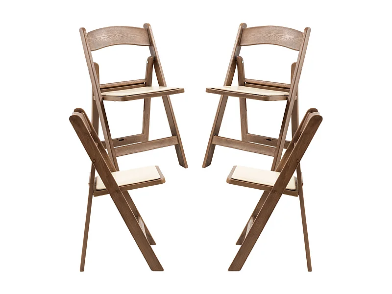 Sillas Plegables - Pack 4 Sillas Gala Plegable con Cojín efecto Madera - Roble Claro