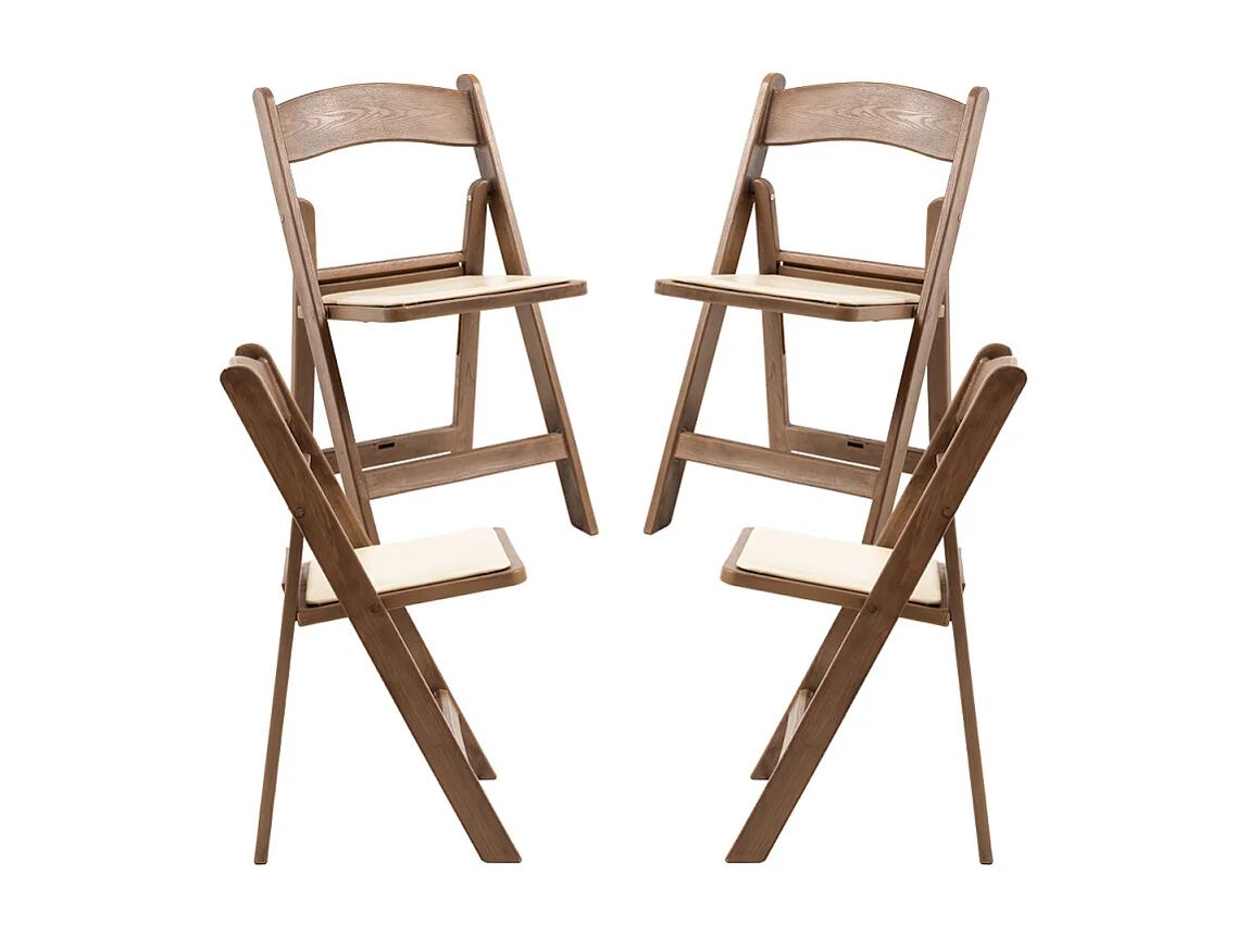 Sillas Plegables - Pack 4 Sillas Gala Plegable con Cojín efecto Madera - Roble Claro