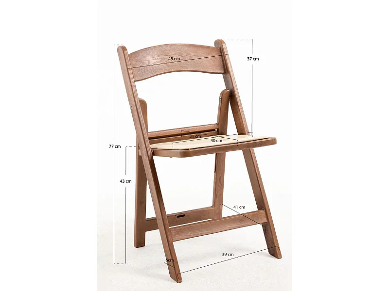 Sillas Plegables - Pack 4 Sillas Gala Plegable con Cojín efecto Madera - Roble Claro