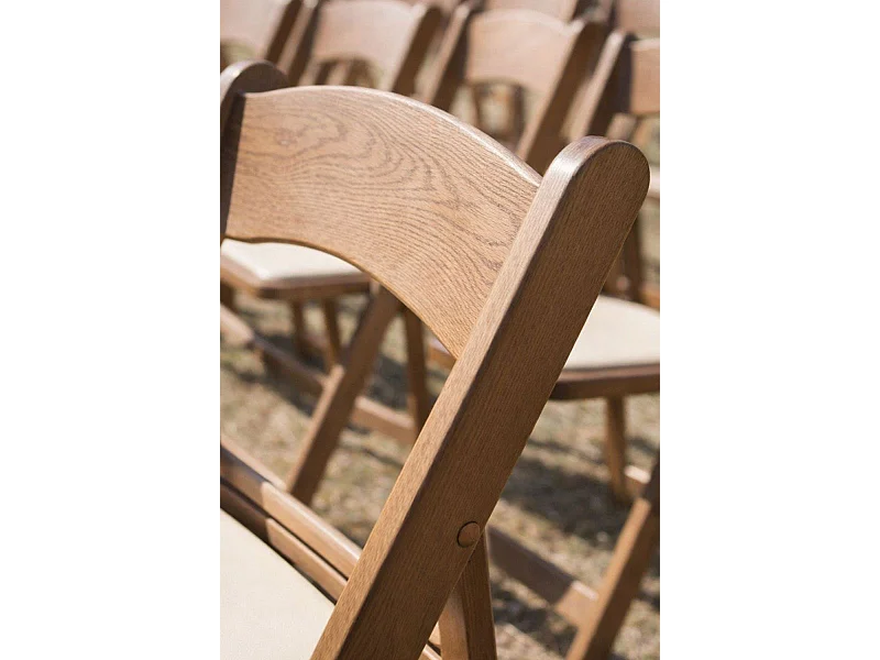 Sillas Plegables - Pack 4 Sillas Gala Plegable con Cojín efecto Madera - Roble Claro