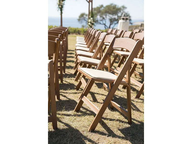 Sillas Plegables - Pack 4 Sillas Gala Plegable con Cojín efecto Madera - Roble Claro