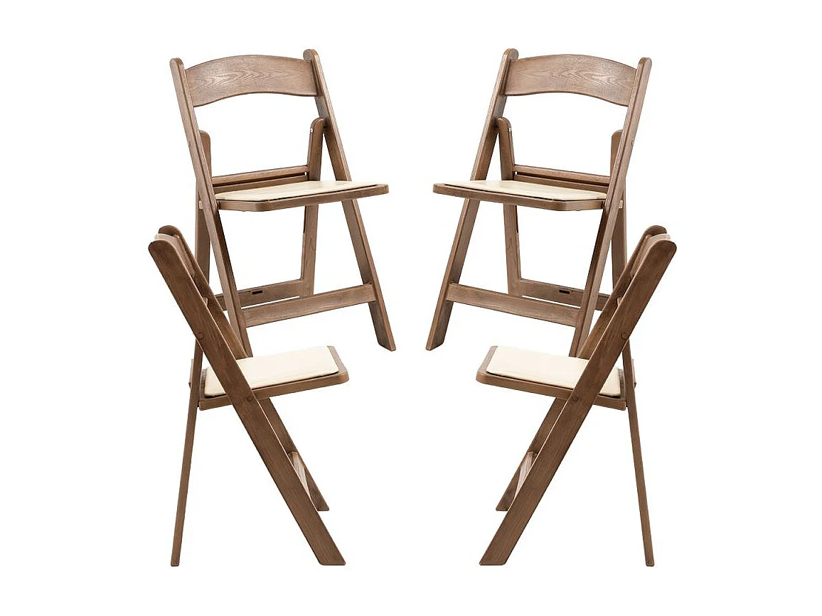 Sillas Plegables - Pack 4 Sillas Gala Plegable con Cojín efecto Madera - Roble Claro