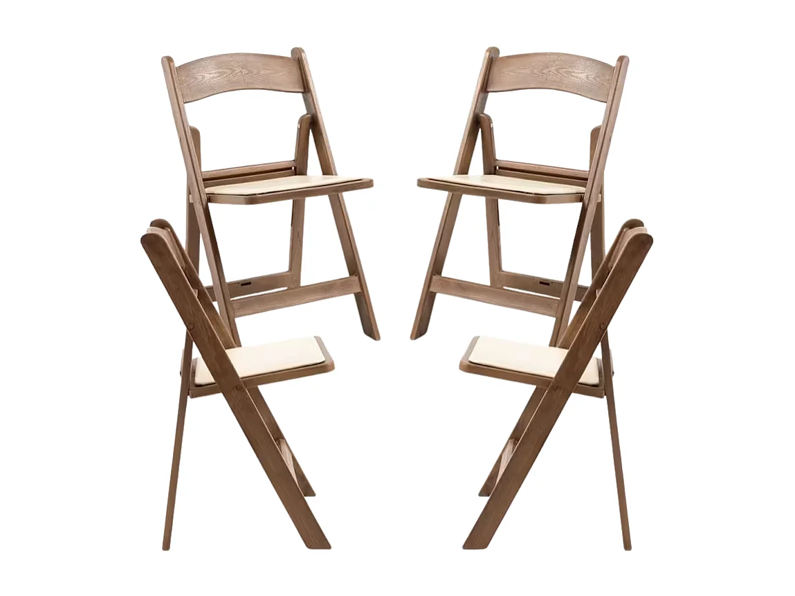 Sillas Plegables - Pack 4 Sillas Gala Plegable con Cojín efecto Madera - Roble Claro