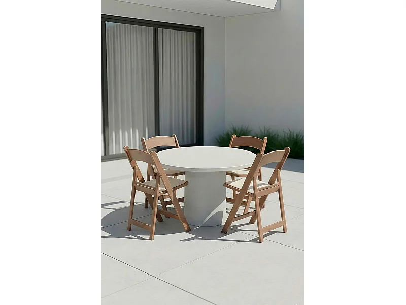 Sillas Plegables - Pack 4 Sillas Gala Plegable con Cojín efecto Madera - Roble Claro