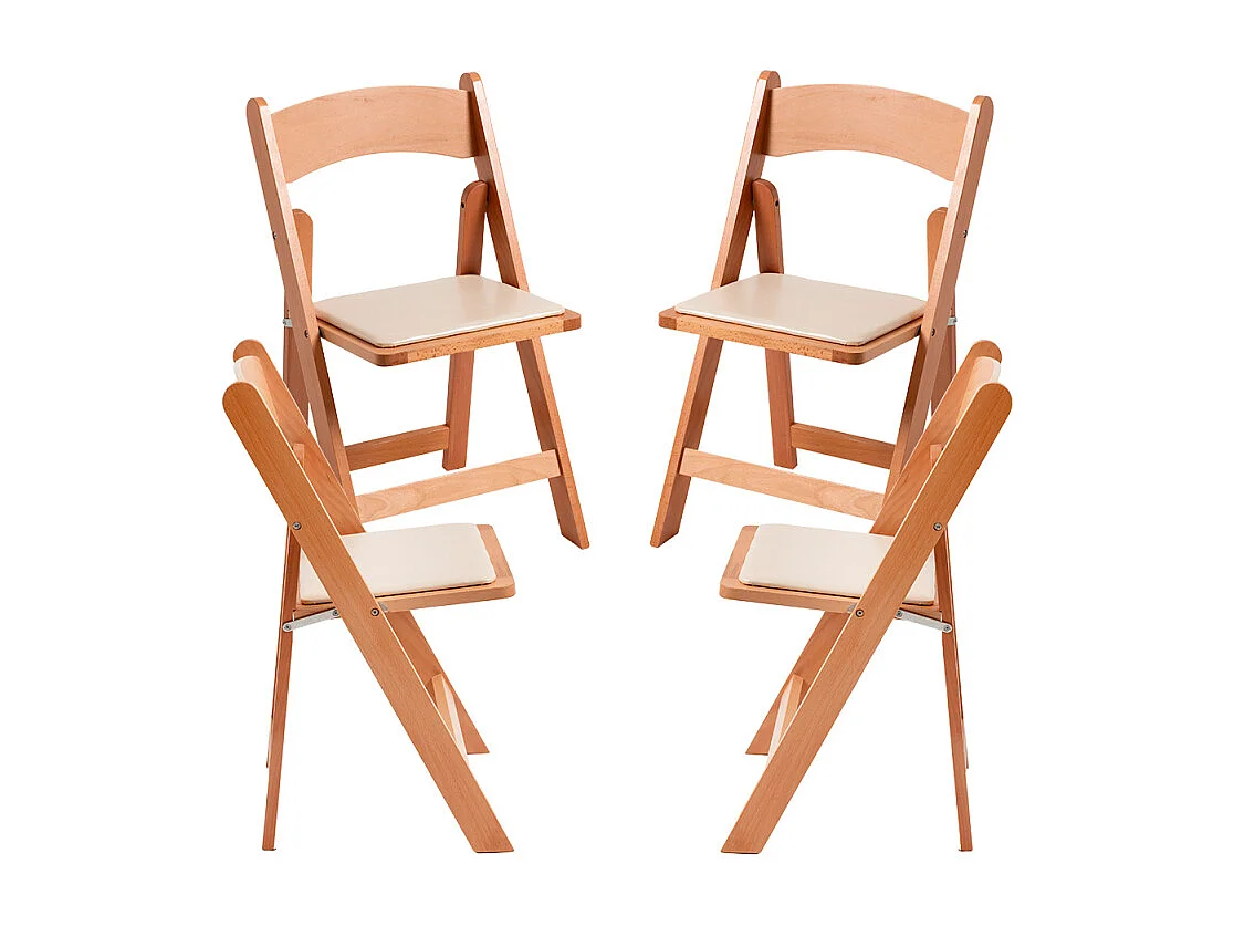 Sillas Plegables - Pack 4 Sillas Plegables Wala Madera - Madera Natural