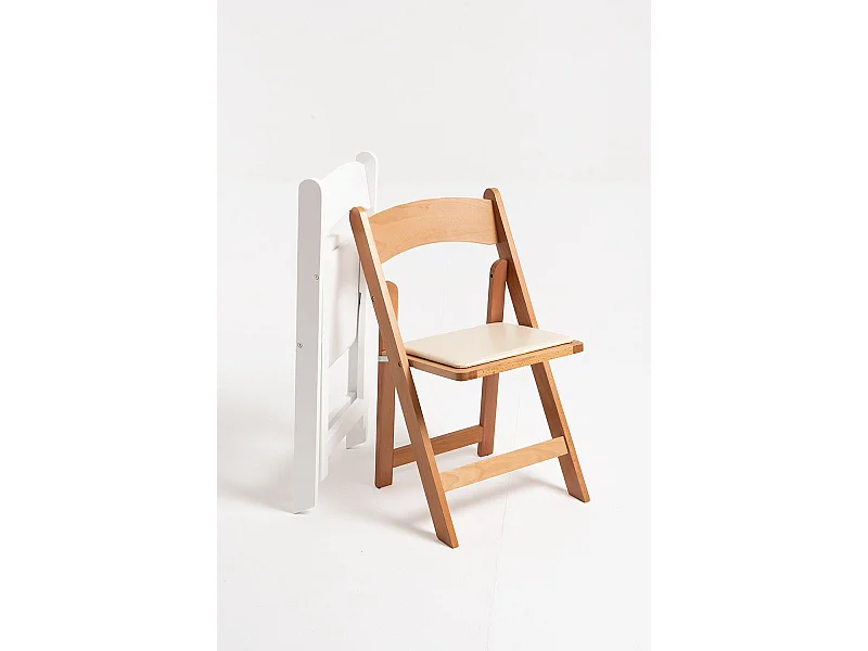 Sillas Plegables - Pack 4 Sillas Plegables Wala Madera para Escritorio y Comedor - Madera Natural