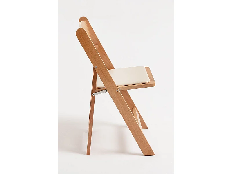 Sillas Plegables - Pack 4 Sillas Plegables Wala Madera para Escritorio y Comedor - Madera Natural