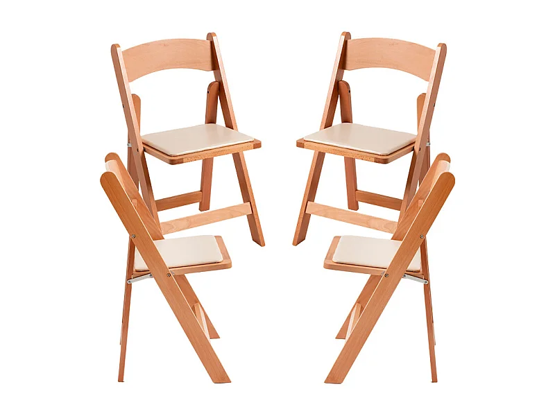 Sillas Plegables - Pack 4 Sillas Plegables Wala Madera - Madera Natural