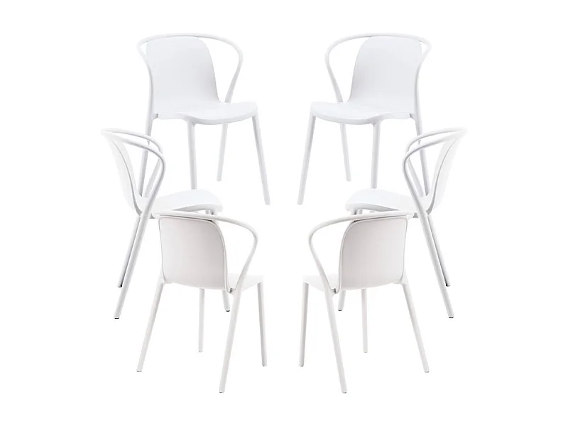 Packs Sillas Jardín - Pack 6 Sillas Zotli - Blanco