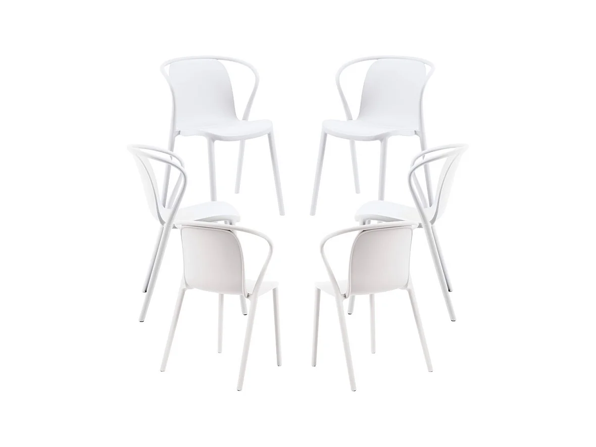 Packs Sillas Jardín - Pack 6 Sillas Zotli - Blanco