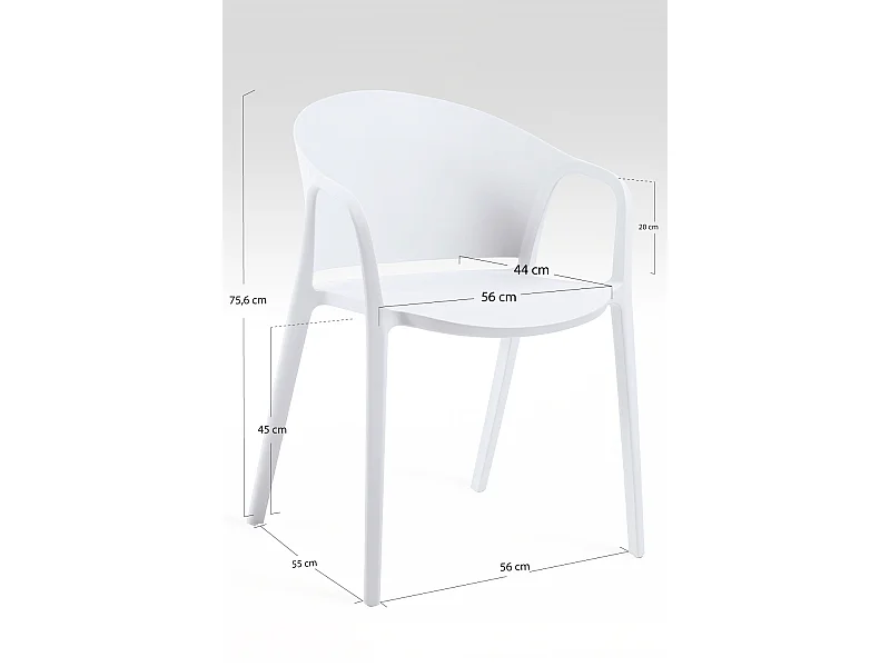 Packs Sillas Jardín - Pack 4 Sillas Tasla - Blanco