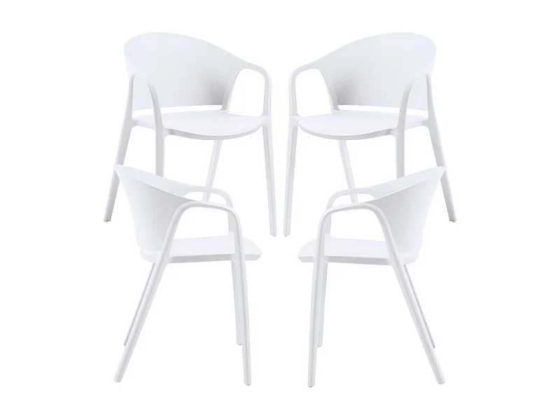 Packs Sillas Jardín - Pack 4 Sillas Tasla - Blanco