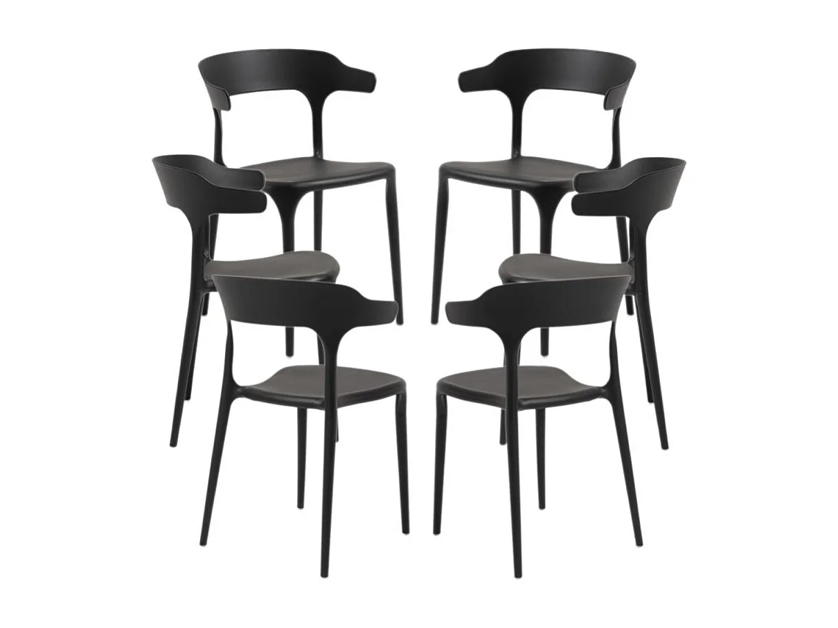 Packs Sillas Jardín - Pack 6 Sillas Teul - Negro