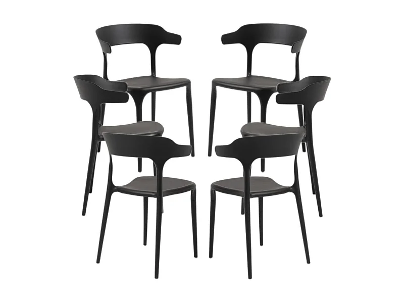 Packs Sillas Jardín - Pack 6 Sillas Teul - Negro