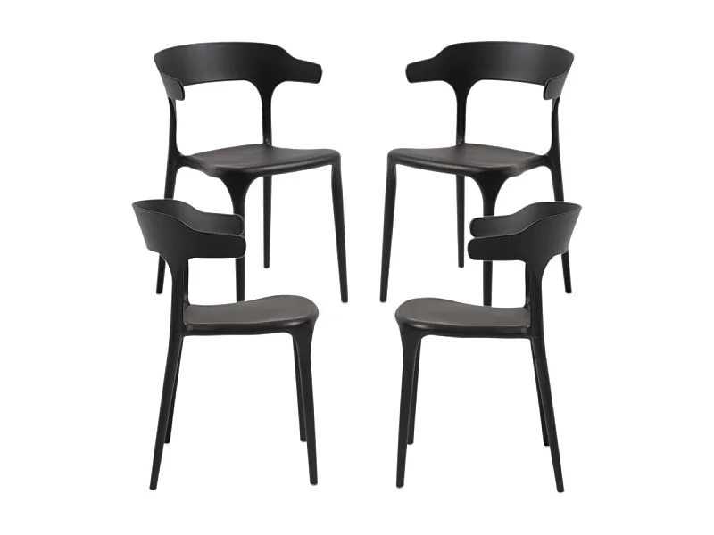 Packs Sillas Jardín - Pack 4 Sillas Teul - Negro