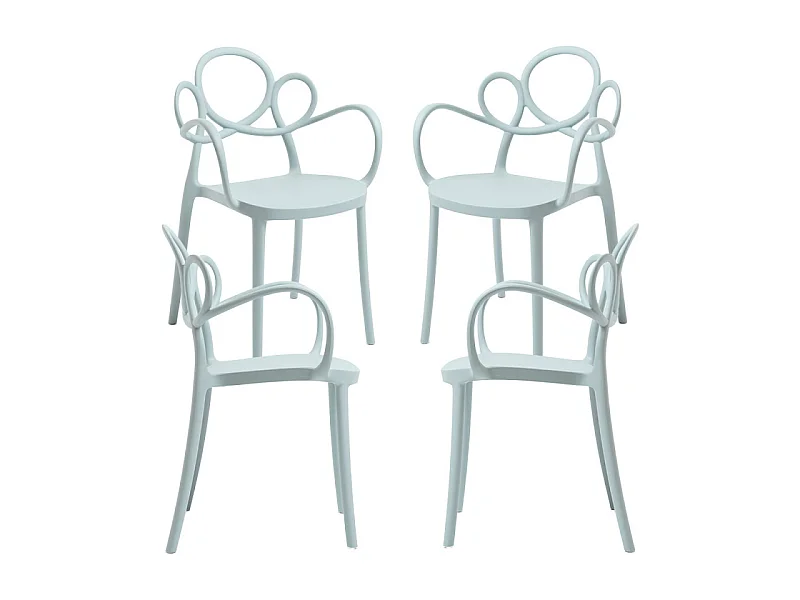 Packs Sillas Jardín - Pack 4 Sillas Sky con Reposabrazos - Azul