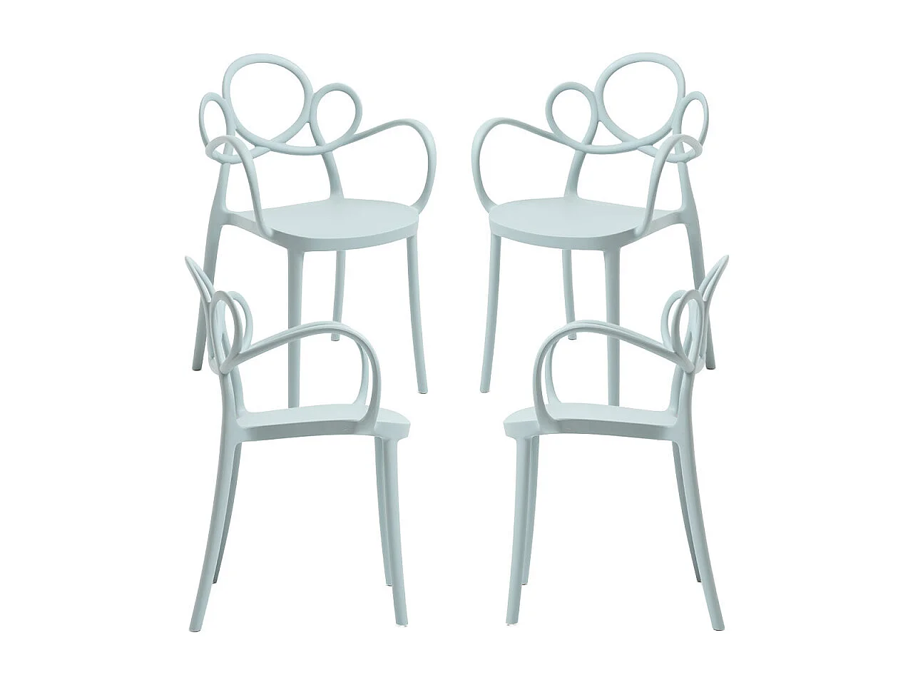 Packs Sillas Jardín - Pack 4 Sillas Sky con Reposabrazos - Azul