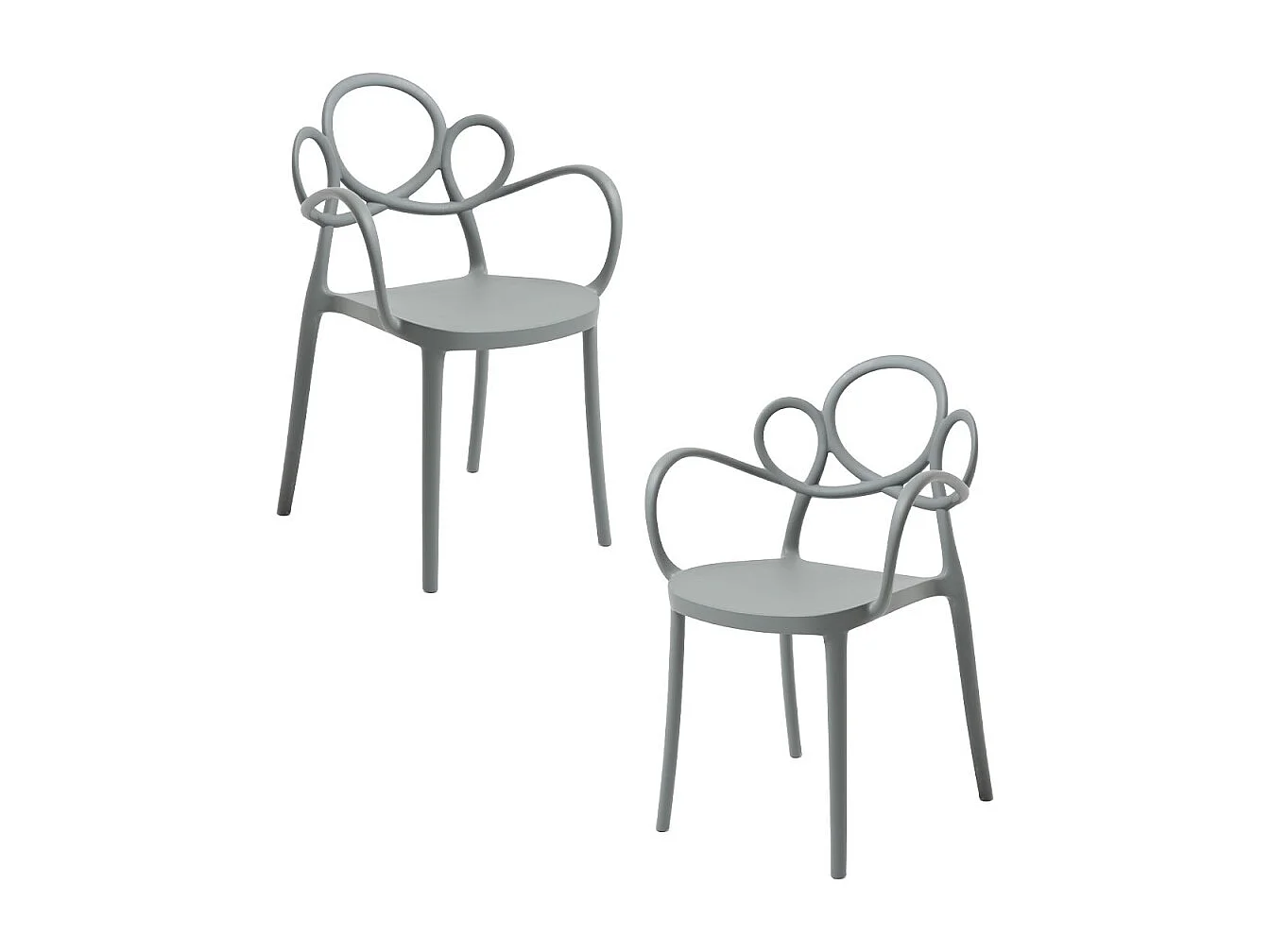 Packs Sillas Jardín - Pack 2 Sillas Sky con Reposabrazos - Gris oscuro