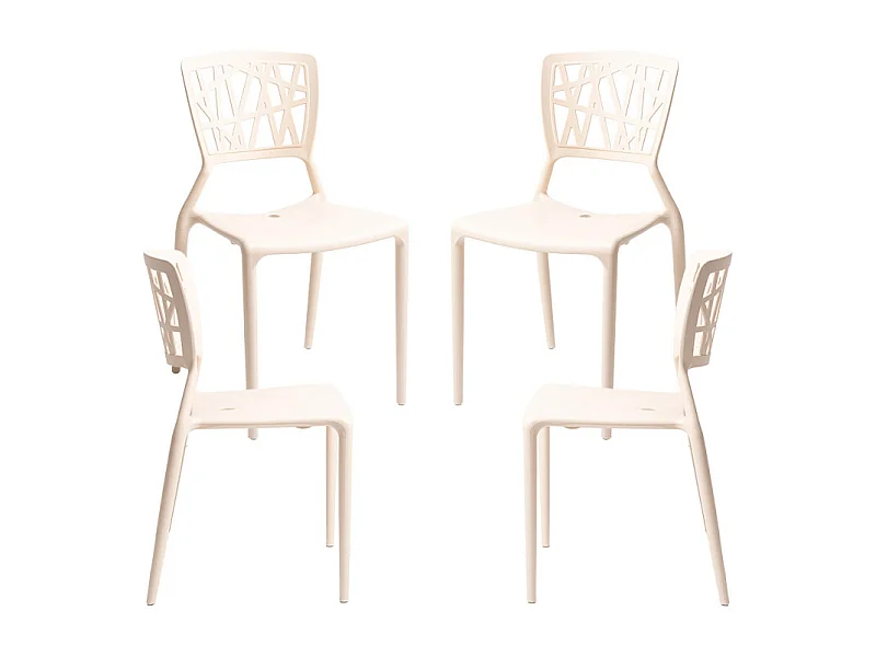 Packs Sillas Jardín - Pack 4 Sillas Delta - Beige