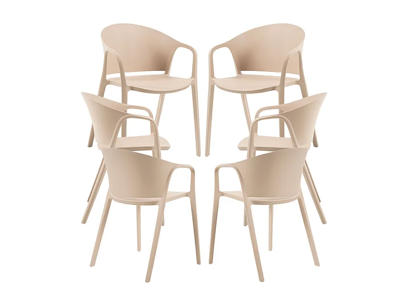 Packs Sillas Jardín - Pack 6 Sillas Tasla - Beige