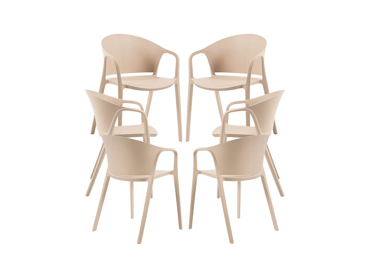 Packs Sillas Jardín - Pack 6 Sillas Tasla - Beige