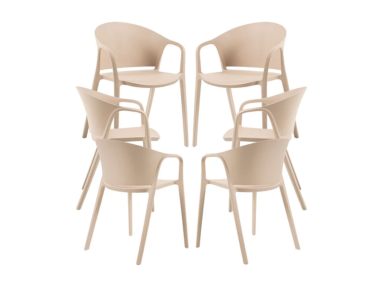 Packs Sillas Jardín - Pack 6 Sillas Tasla - Beige