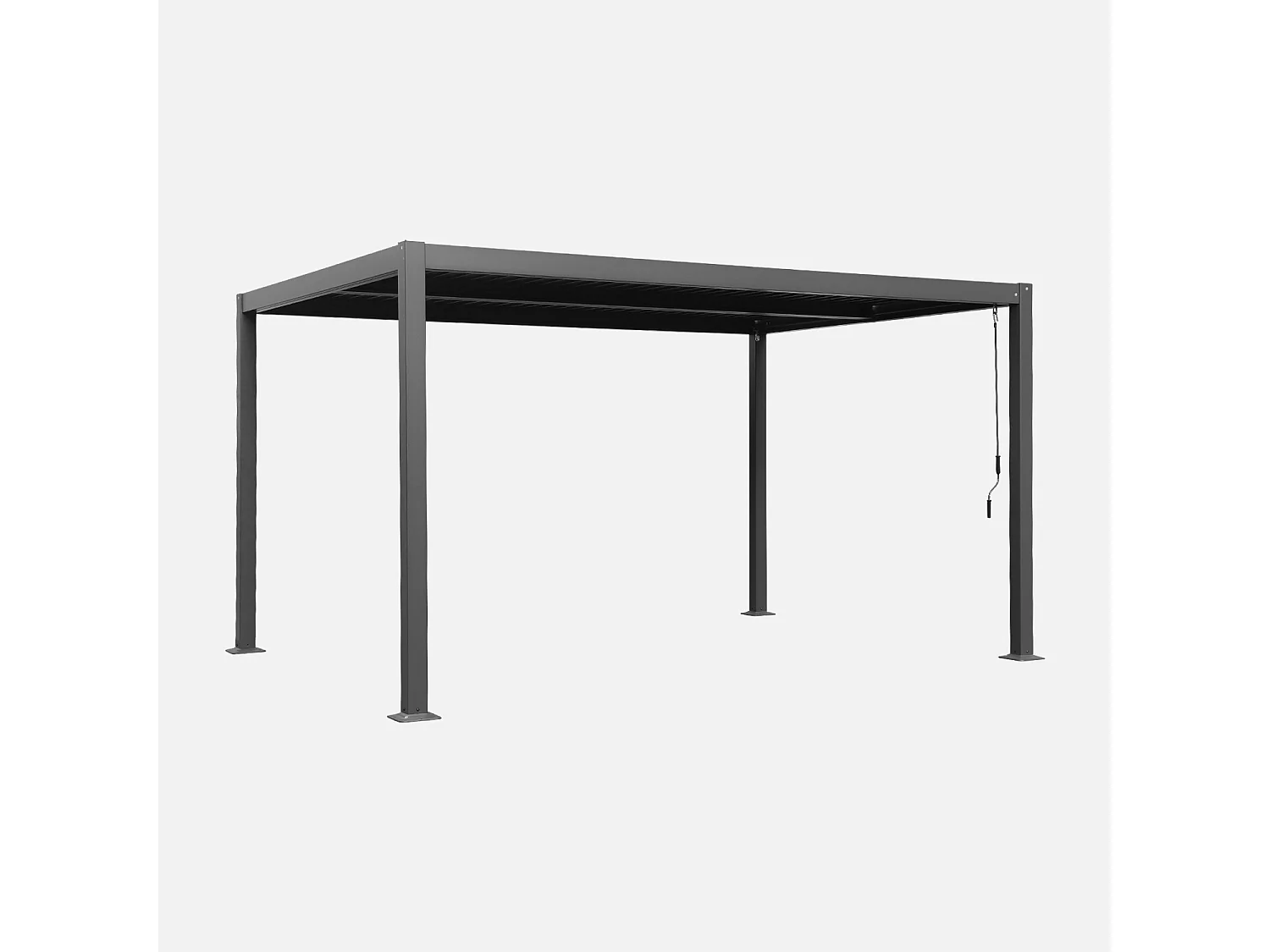 Pergola bioclimatique aluminium et acier 3x4m lames orientables + store 4m PALACE anthracite