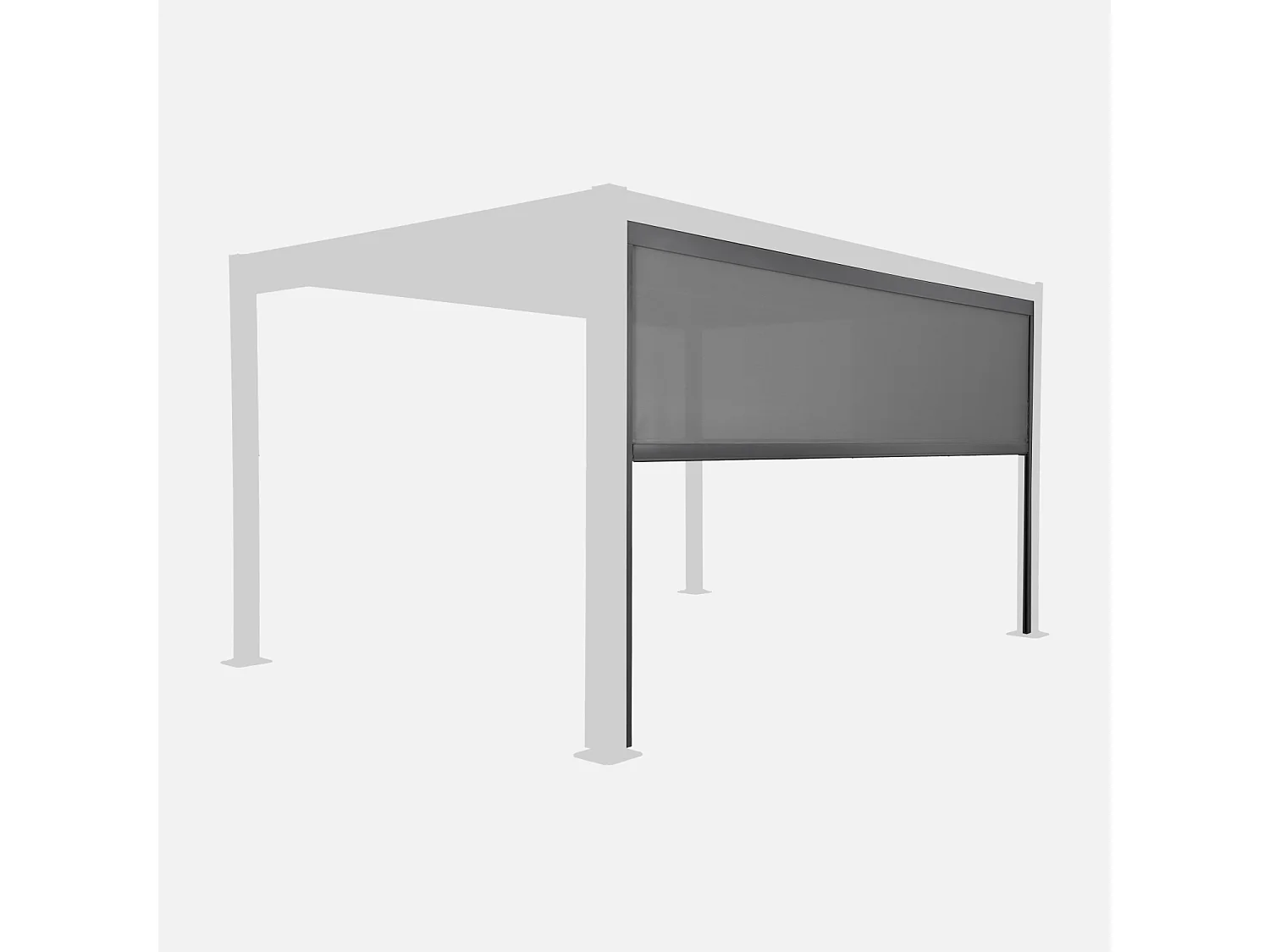 Pergola bioclimatique aluminium et acier 3x4m lames orientables + store 4m PALACE anthracite