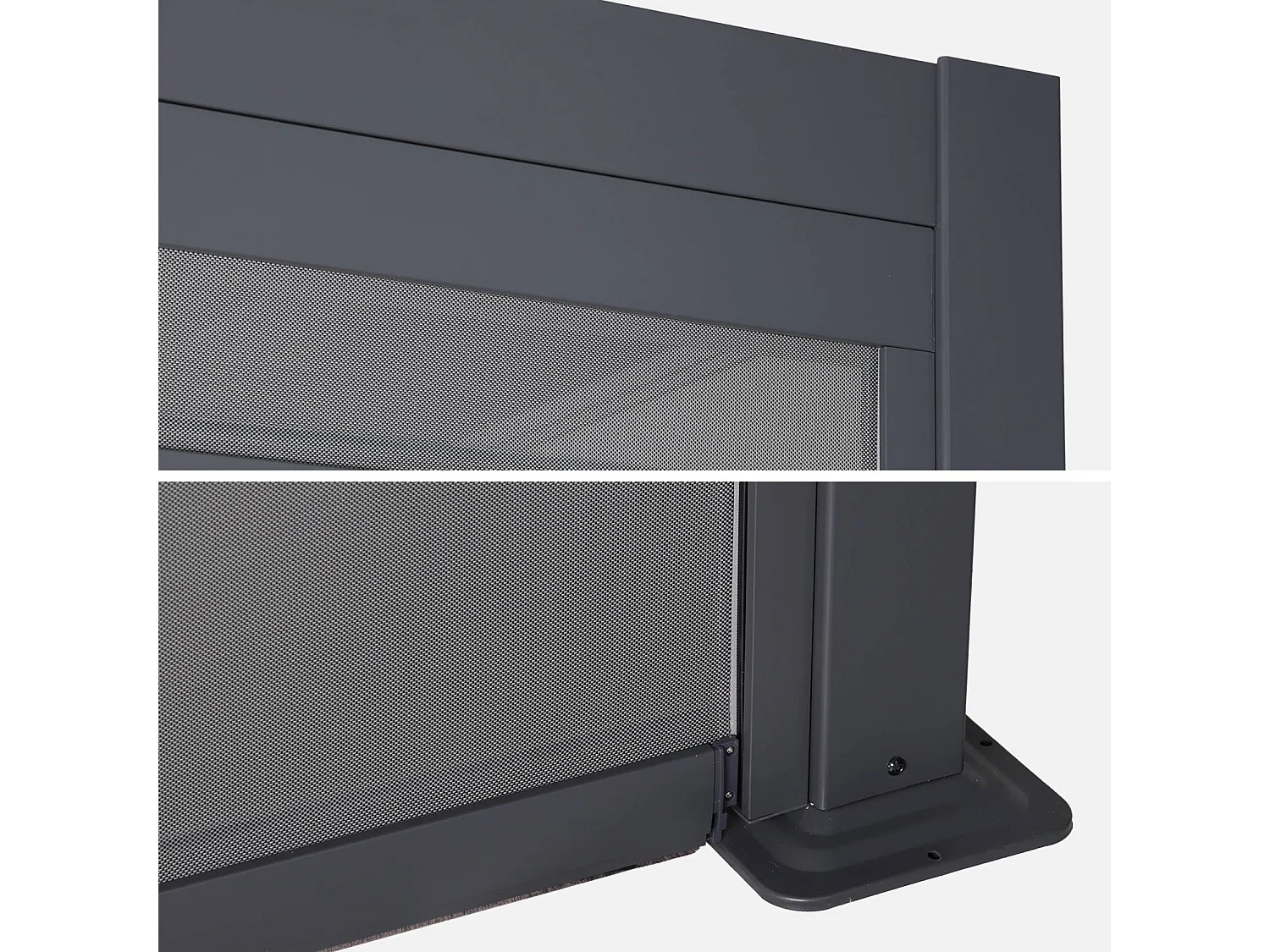 Pergola bioclimatique aluminium et acier 3x4m lames orientables + store 3m PALACE anthracite