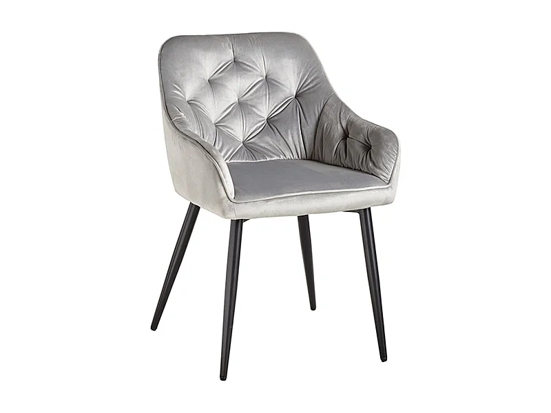 Sillas Comedor - Silla Salle Terciopelo - Gris claro
